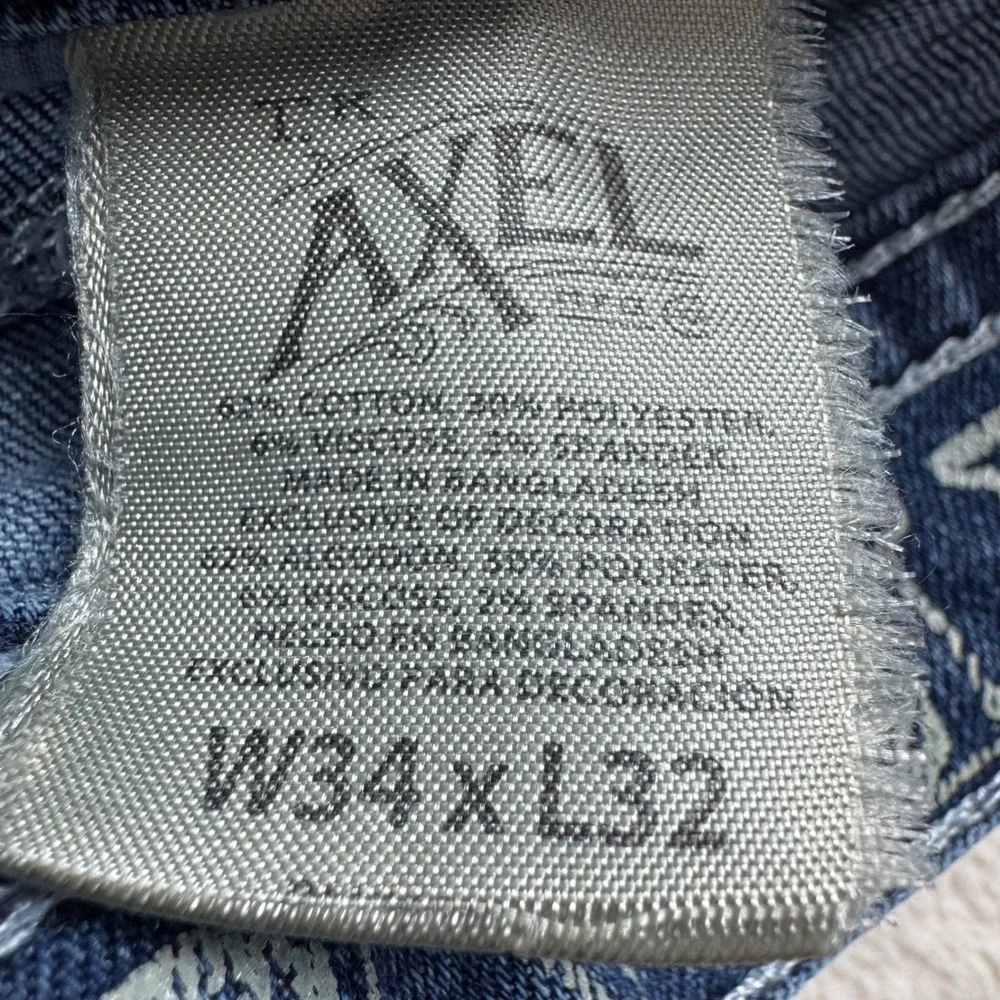 TK Axel Mens Jeans‎ Slim Boot Cut W34 Blue Denim Casual Everyday Wear